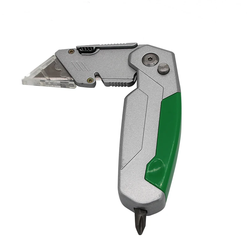 Outdoor Camping Folding Pocket Utility Knife Box Cutter Utility Knife heavy duty Zinc alloy ABS handle quick change blade