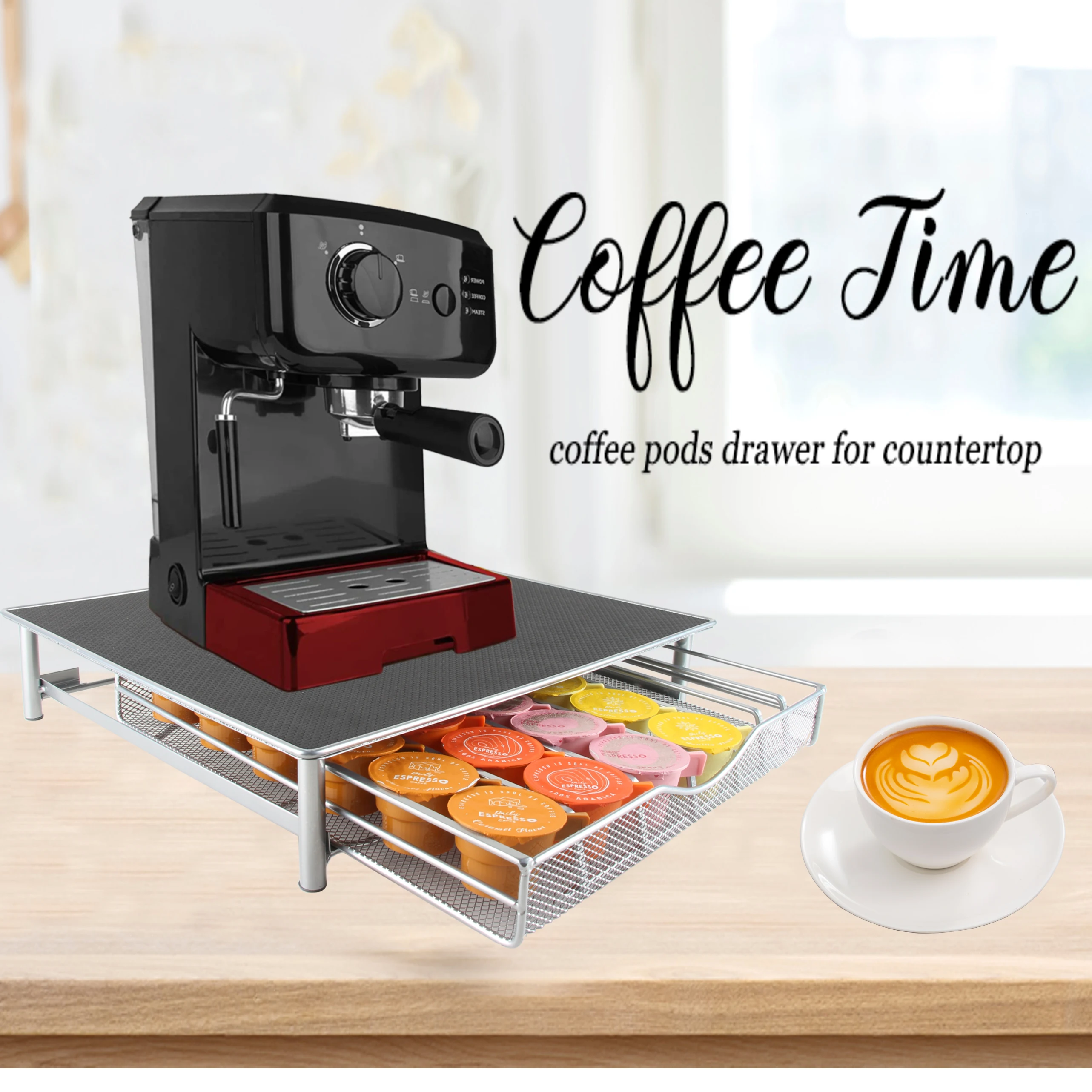 New Vertuo Metal Coffee Pod Storage Drawer Nespresso Coffee Capsule Storage Holder