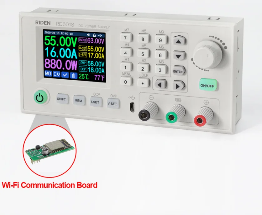 RD RD6018-W USB Wi-Fi, dc-dc преобразователь напряжения тока понижающий модуль питания регулируемый преобразователь мультиметр 60V 18A