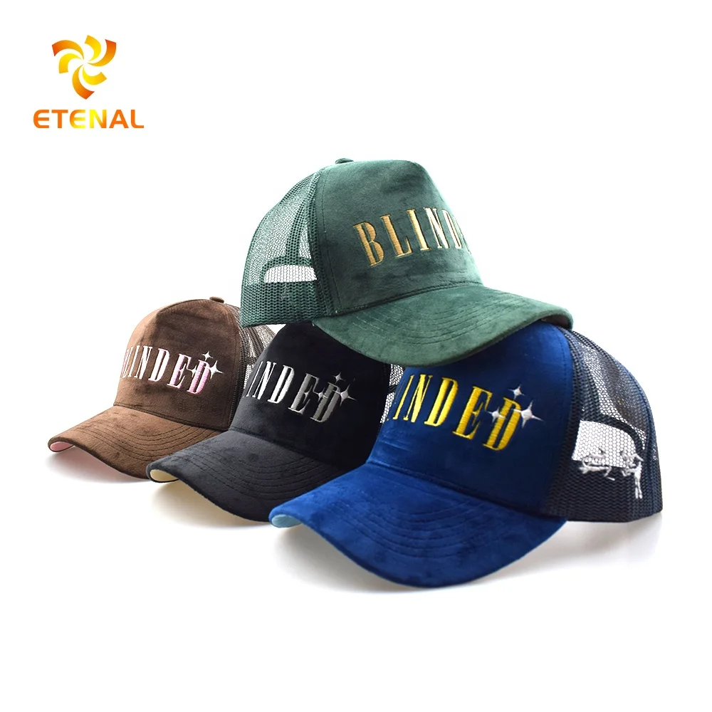 Высокое качество 5 панель бархатные сетки водителя грузовика шапки, шапка, изготовленным на заказ логосом