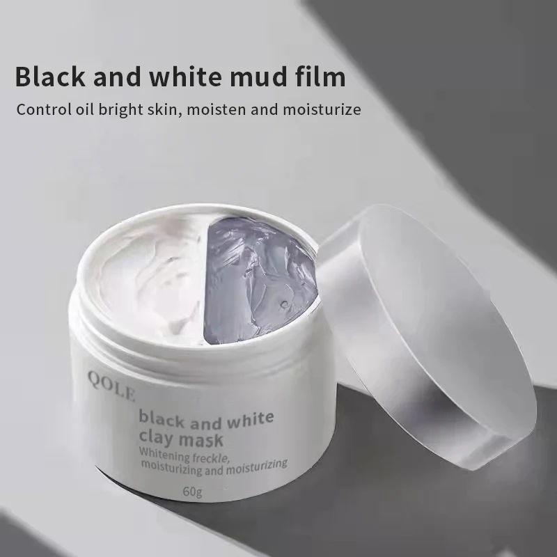 Private Label Facial white and Black Mask Blackhead Remover Deep Cleansing Mask Peel Clay