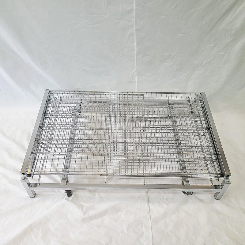 Chrome wire promotion table folding metal supermarket promotional cage