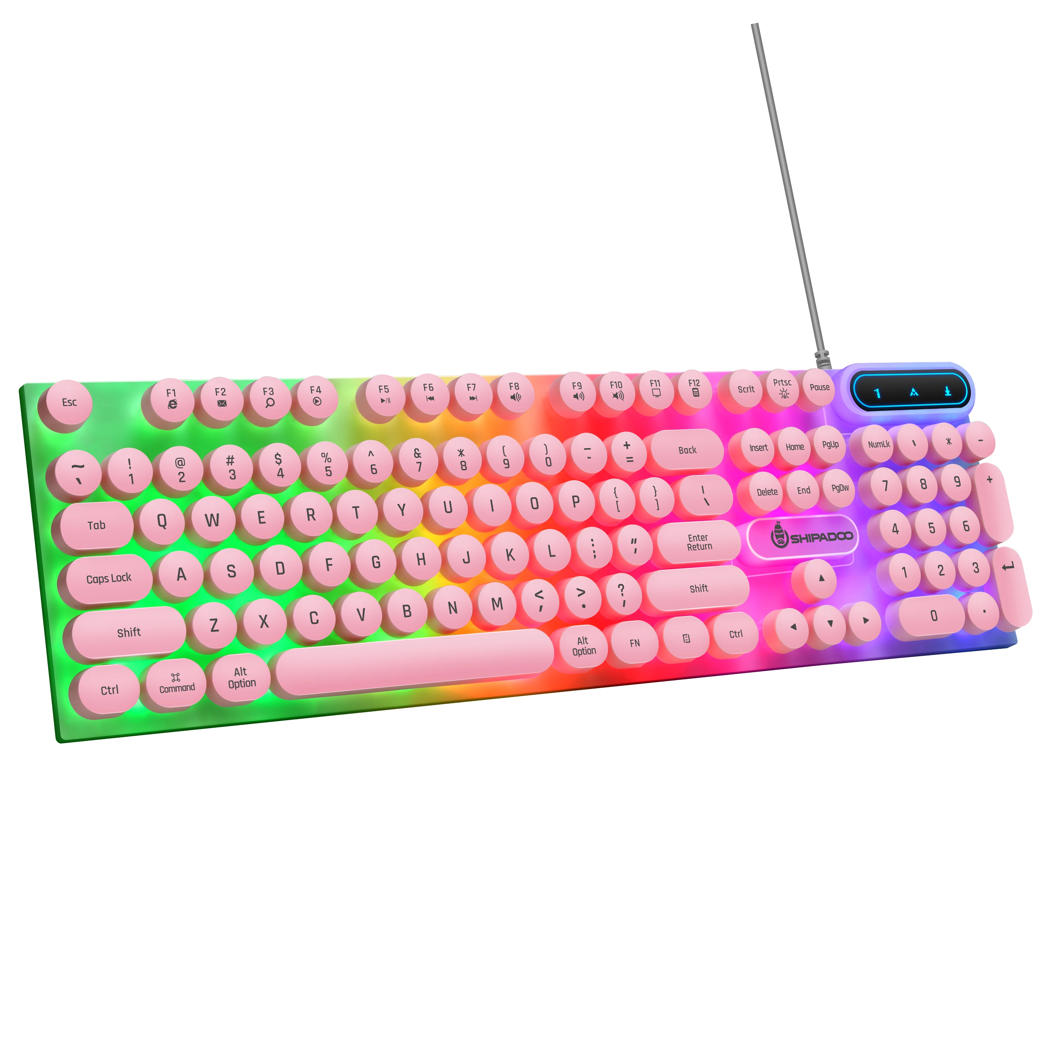 colorful Gaming Keyboard and Mouse Combo Membrane Keyboard 104 Keys Aluminum Panel USB Quiet Wired Keyboard for Windows Laptop