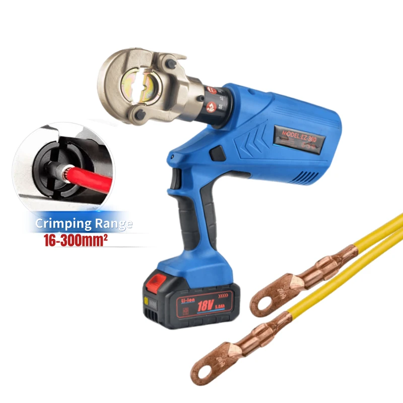 Professional Rechargeable Hydraulic Crimping Pliers Strong Power Terminal Cable Wire Pressing Machine EZ300/400/630 Construction