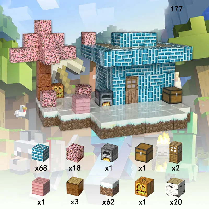 Hot Selling Custom Mine crafts Construction Assembly Game Toys 2024 Best Seller Magnetic Blocks My World