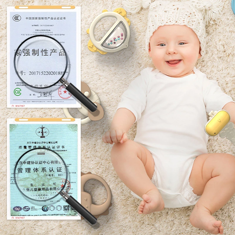 14 Pcs baby silicone rattles handbell teether toys set animal soft silicone teether rattle with drainage storage box for newborn