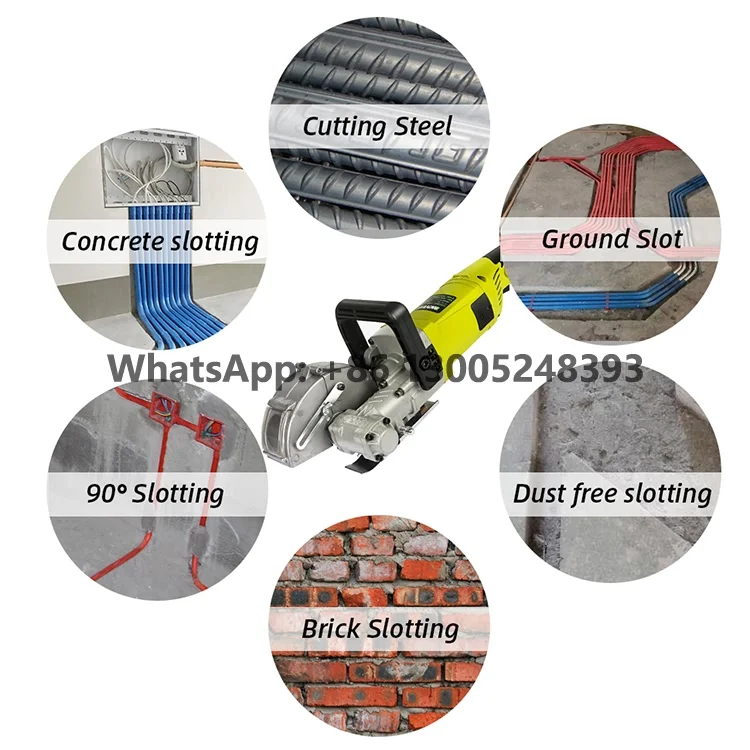 110V/220V 1800W High Power Dust-free Cutting Machine Brick Cement Wall Concrete Chaser Groove Portable Electric Slotting Machine