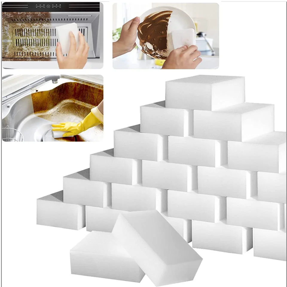 2023 Hot Selling Articulos De Limpieza Water Absorbent Kitchen Scrub Sponge PVC Bag Custom White Set Washing Sponge Sponge Beige