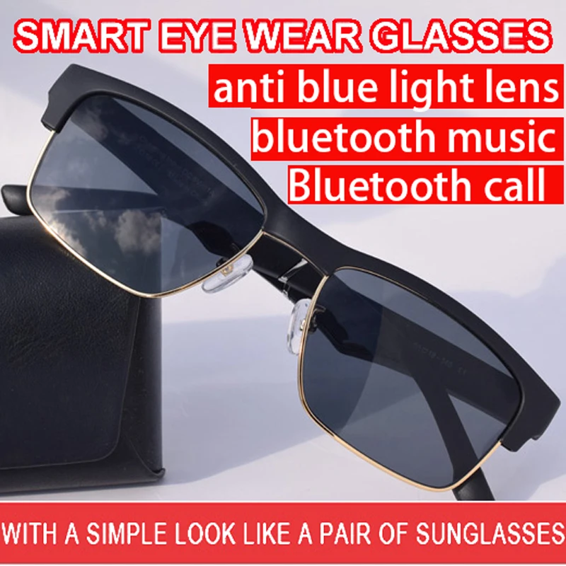 K2 Bluet  5.0 Sunglasses Outdoor Smart sun Glasses Wireless Sport Headset With Microphone Anti-Blue Sunglasses