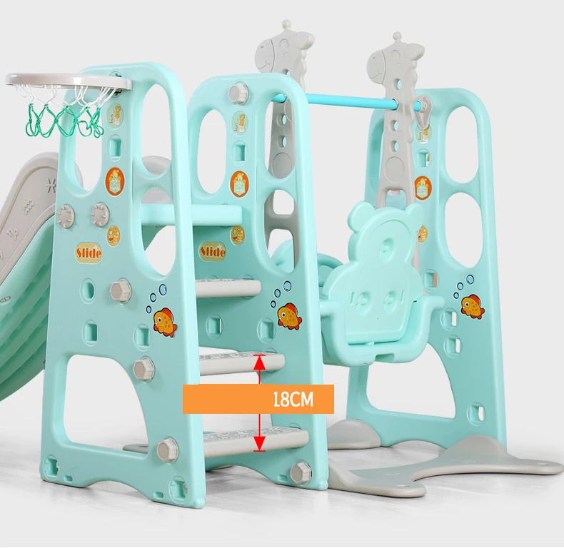 
New Colorful Indoor Playground Toys Plastic Kids Slide and Swing with Ball Pool 