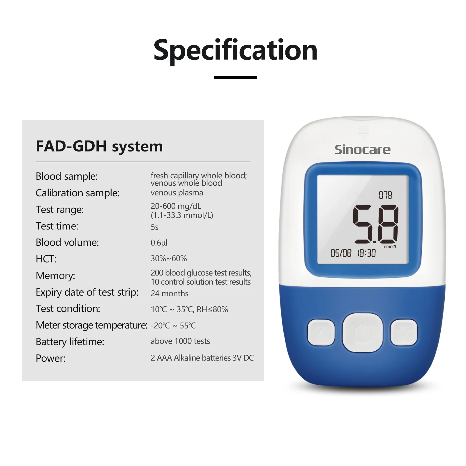 Sinocare Blood Glucose Meter Price And 50 Pcs Test Strips Blood Glucose Meter Without Blood