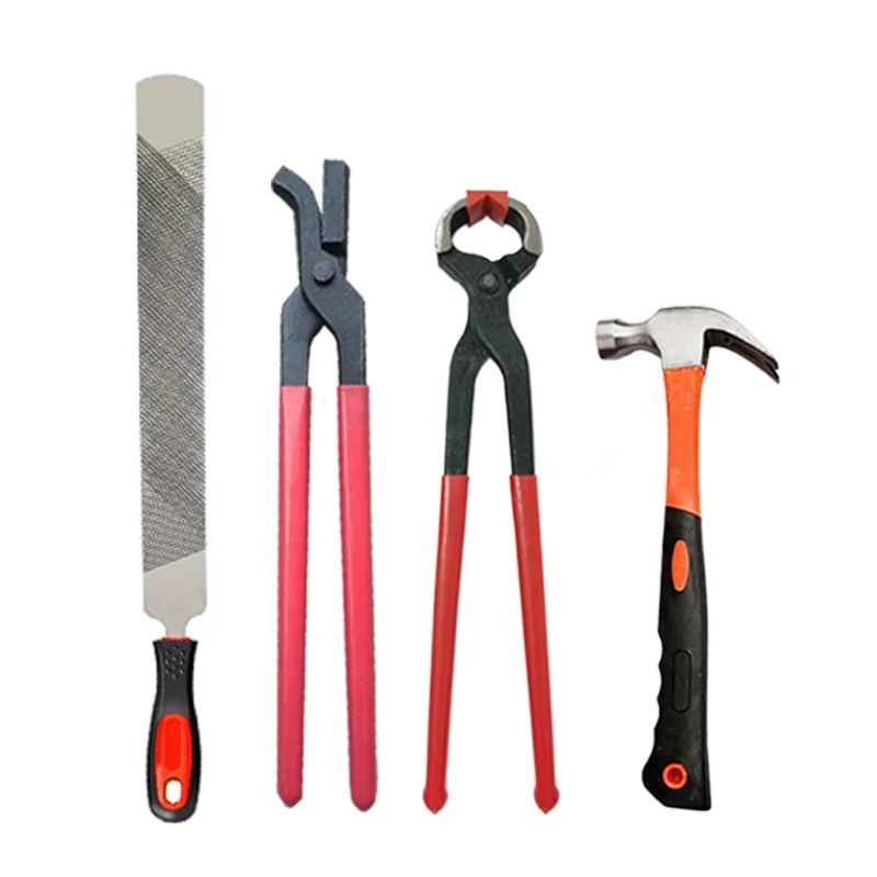 Wholesale Horse Hoof Trimmer Tool Kit Horseshoe Pliers Nipper With Hammer Hoof Cutter Knife Set for Horses