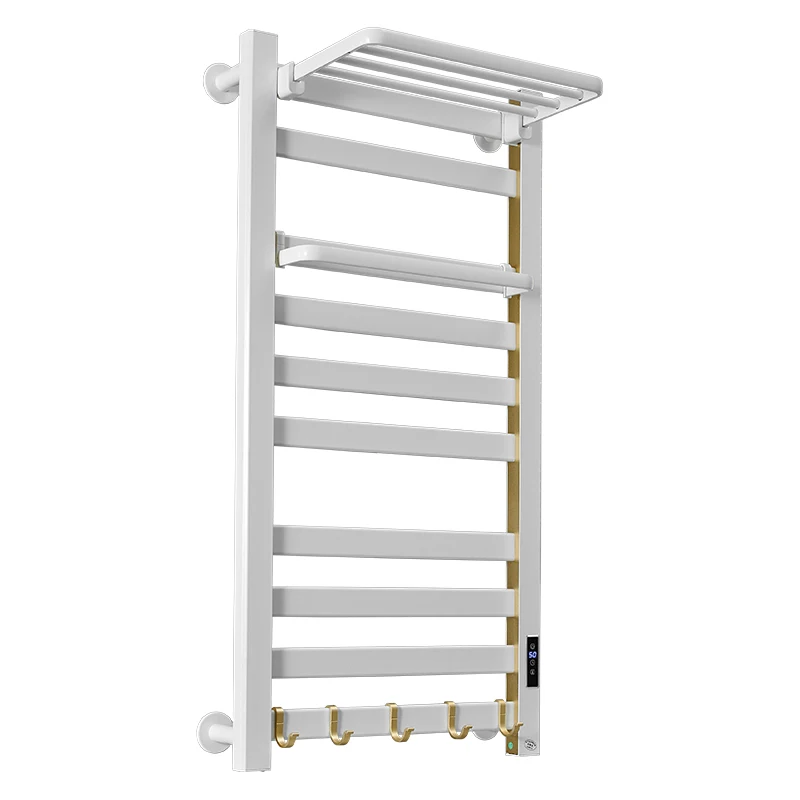 Waterproof Matte Black Bathroom Aluminium Wall Mounted Smart High Quality Wholesaler Price Rack Electric Dryer Heated Towel Rail