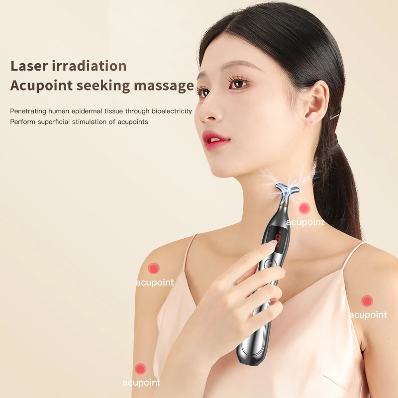 Acupuncture Pen,5-in-1electronic Acupuncture Pen Pain Relief Therapy Rechargeable Powerful Meridian Energy Massage Pen
