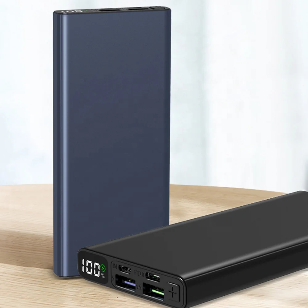 CE ROHS Battery Certification PD22.5W Aluminum Alloy Li-Polymer Mobiles Phone 10000mAh Slim Portable Laptop Power Bank