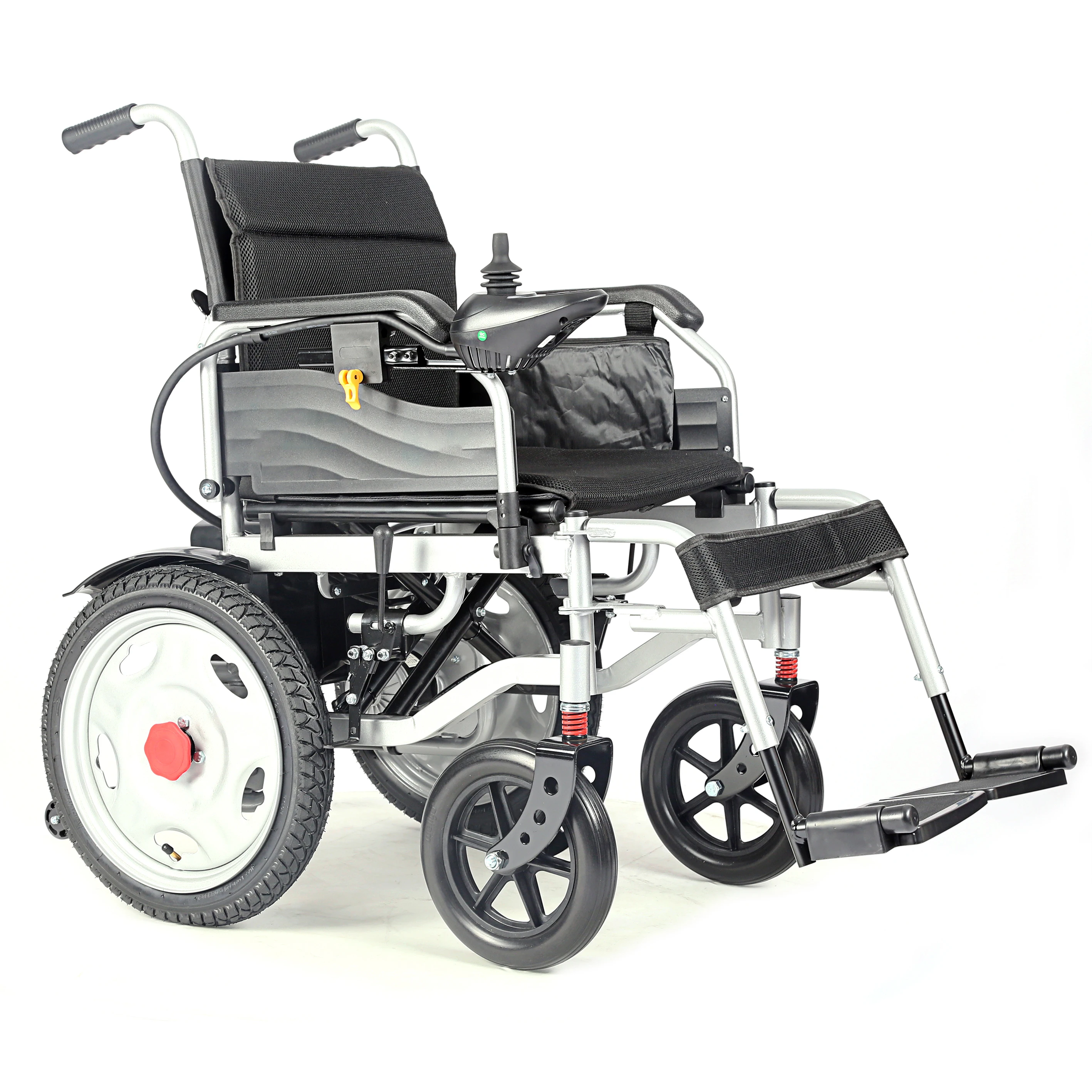 Steel Heavy duty  Basic  Electric Wheelchair with detachable footrest electromagnetic brake
