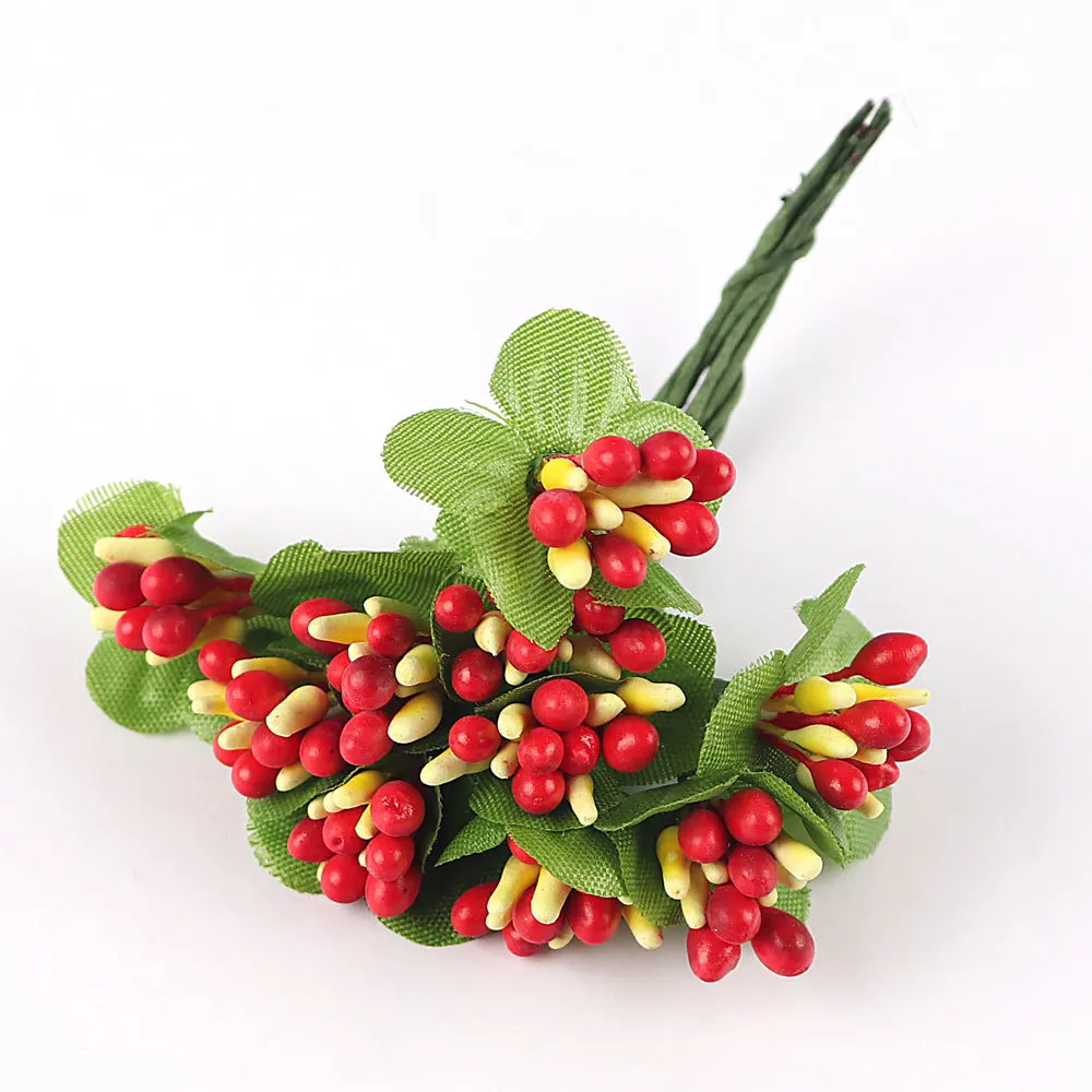Make Christmas flowers accessory set artificial wreath accessories red fruit string Christmas berry garland branches