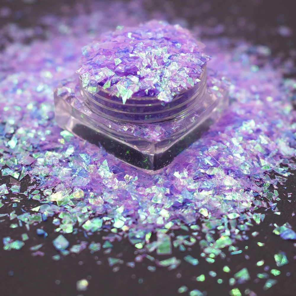 2020 Promotional price iridescent purple irregular glitter shards for spring boxes