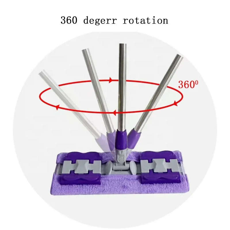 IMAXX Magic Lazy Clip Foldable Steel Pole Rectangle Household Floor Cleaning Tool with Square Foldable Handle Hands-Free Mop