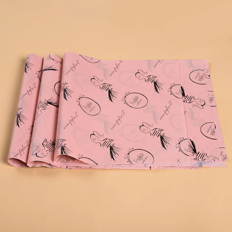 Waterproof Pink Packaging Tissue Paper/Custom Printed Logo Gift Tissue Paper/Silk Wrapping Papers for Christmas Gift