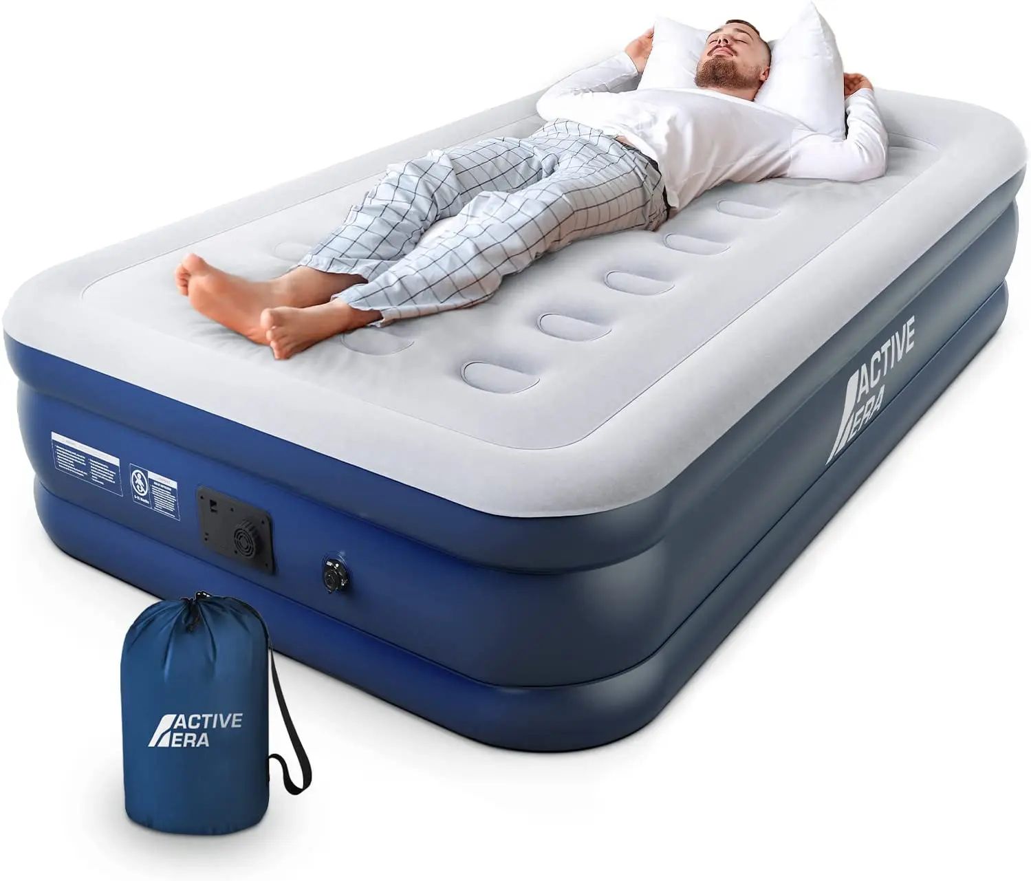 Intex 64762 built-in foot-pump blow up furniture set king size air inflatable bed mattress for bedroom indoor