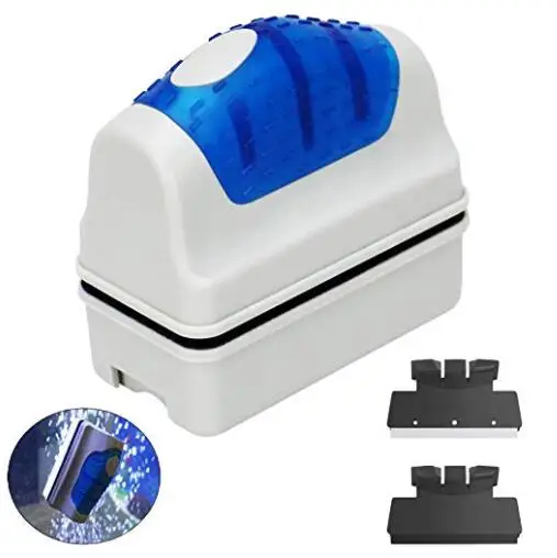 Magnetic Brush With Scrapers Practical Floating Aquarium Fish Tank Ultra Glass Algae Curve Cleaner