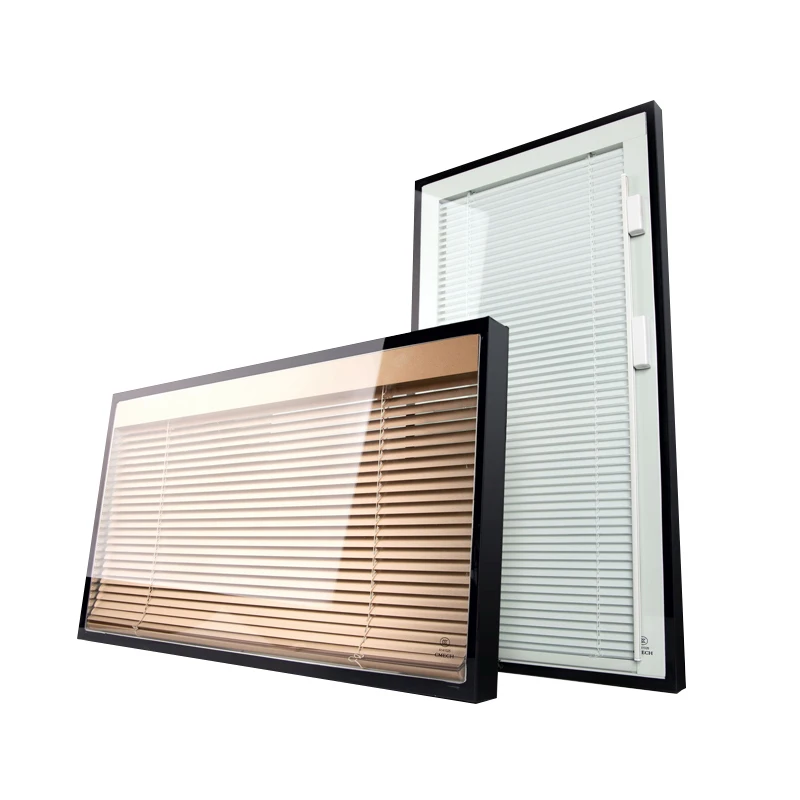 Magnetic door blinds Integral blinds between glass built-in window blinds and shades