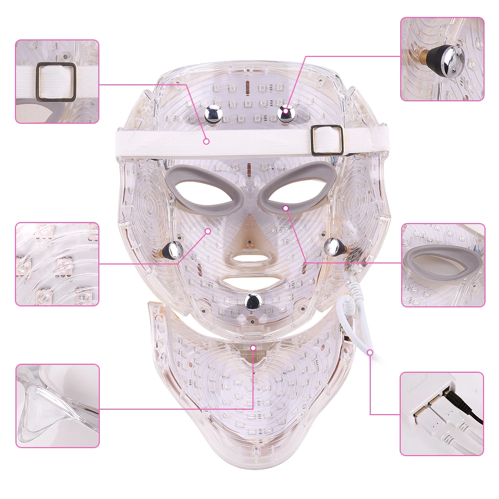 7 photon colors Led Pdt Collagen Red Light Therapy Led Photon Therapy for face and neck rejuvenation