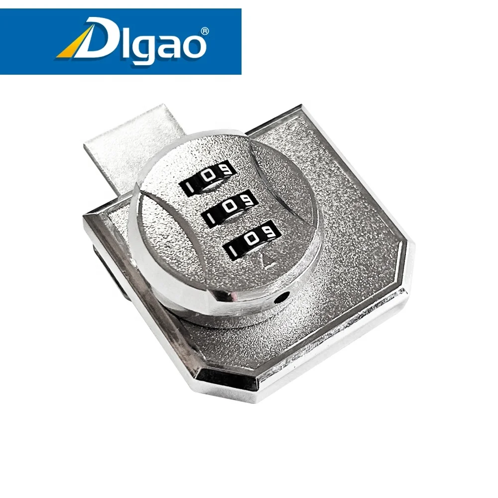 High quality glass cabinet door code lock zinc alloy security 3 digit combination lock