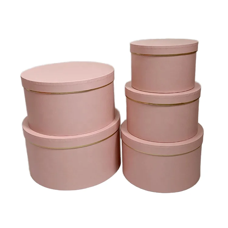40 pcs Elegant Round Flower Packing Gift Boxes Set Of 5 Pcs With Lid Paper  Box Packaging Materials Flowers Gift Packing Boxes