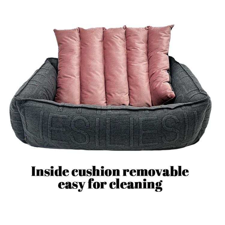 Velvet Corduroy Rectangle Non-Slip PP Cotton Warmth Sleeping Bed For Cat Dog Animals