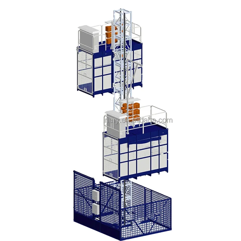 1.6Ton Double Cages Building Hoist Polipasto de  Passenger and material Construction lifter