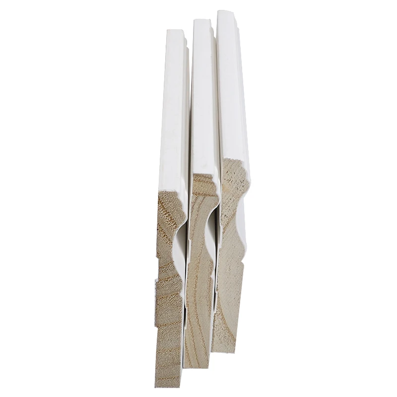 Popular White Primed Moulding Skirting Board Flooring Wood Baseboard