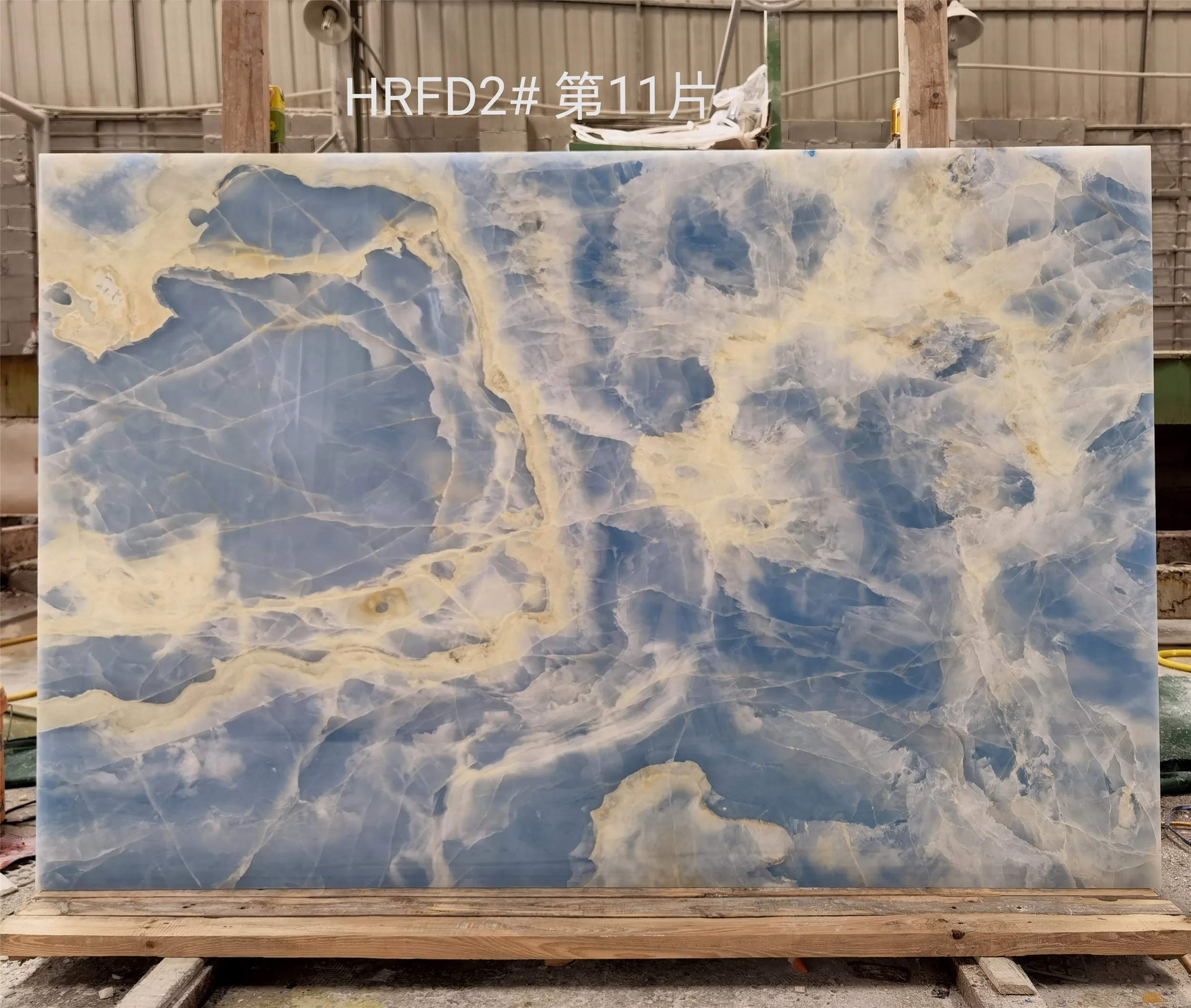 Natural backlit blue onyx marble slabs for floors