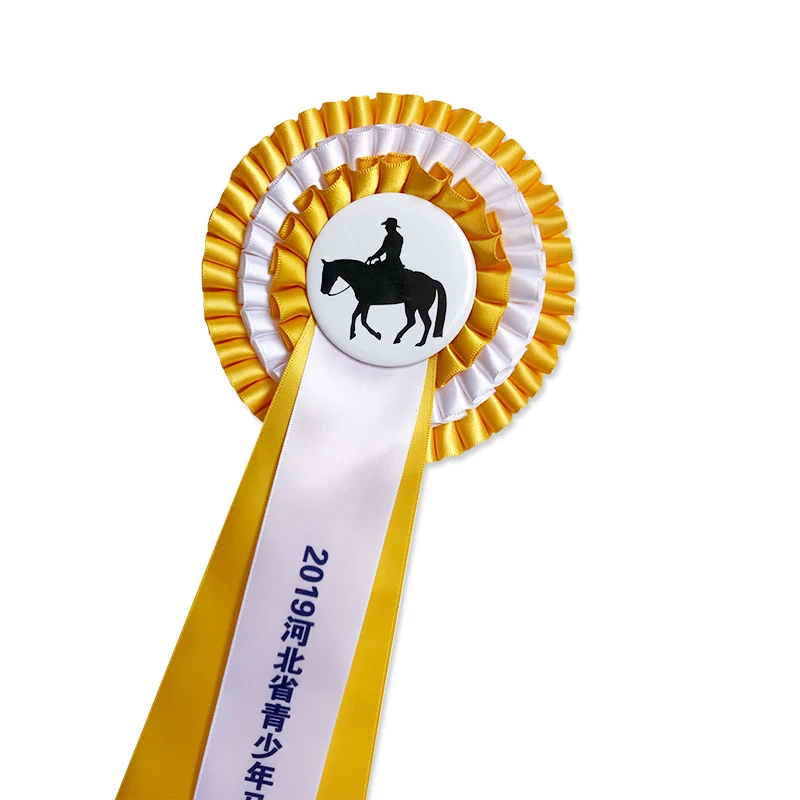 Customized Logo Award Ribbon Horse Rosettes
