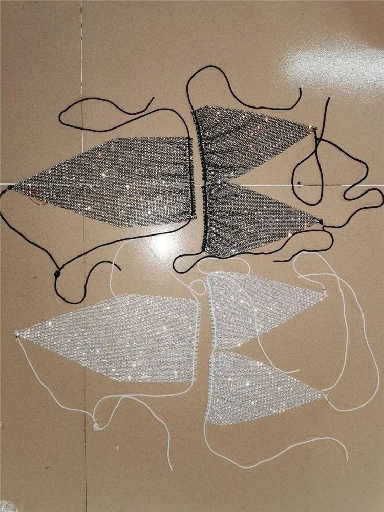 SA1348 Wholesale 2019 3pcs set bikini Women Sexy Bikini Diamond Girls White Swimwear