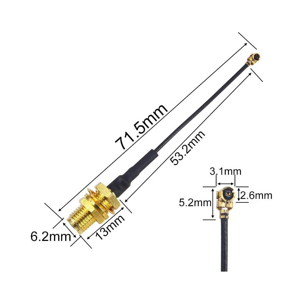 RF Connector Cable SMA Female to UFL/IPX Extension Cable 1.13 Cable 5cm
