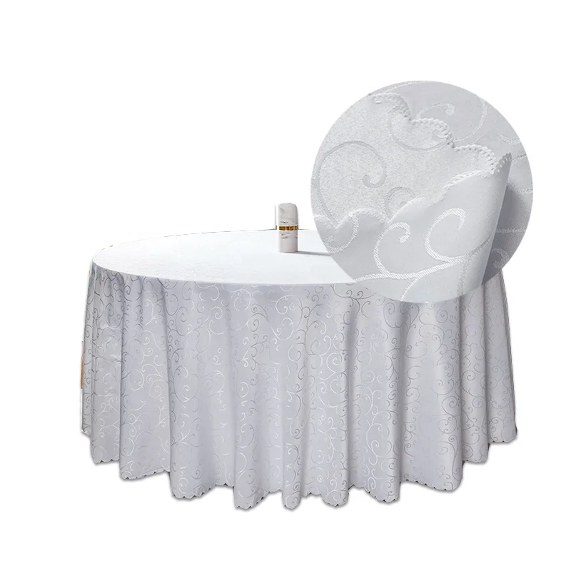 Custom Table Cover 120 Round Polyester Tablecloths Jacquard Tables Cloth Hotel Table Clothes for Events Wedding Party Decoration