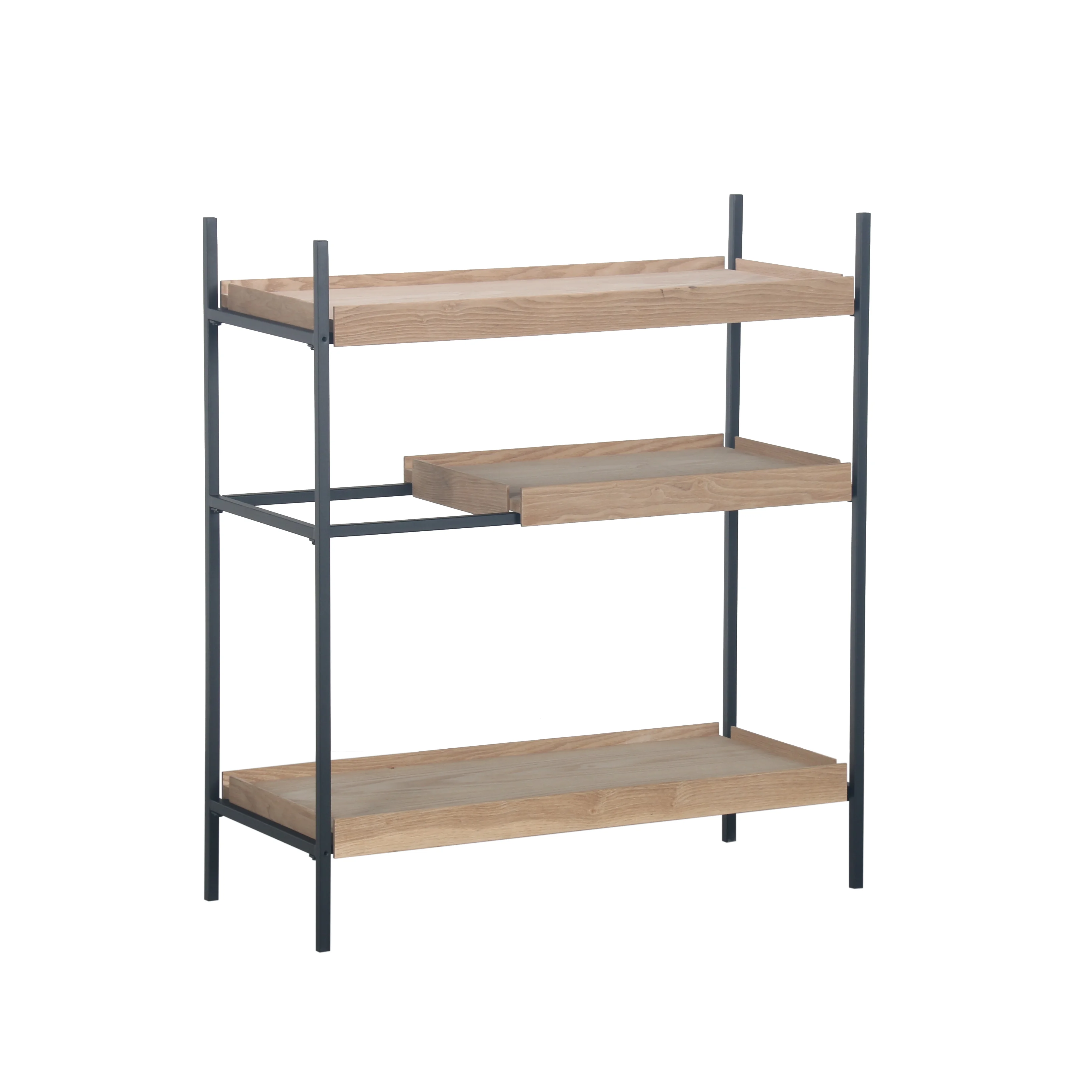 Hot sale Living Room Furniture 3-Tier Bookshelf MDF Fall Prevention Metal Leg Storage Shelf Kids Bookcase for Bed Room