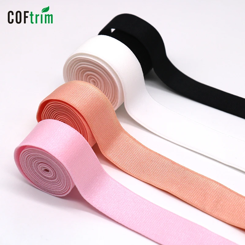 multicolor bra strap elastic custom shiny effect non-slip webbing for lingerie