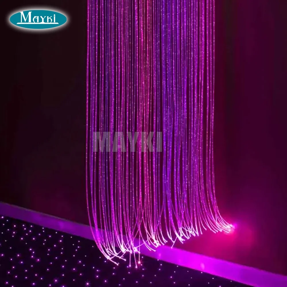 Calming 1 Meter Fibre Optic Curtain Light Sensory With 16w Rgbw App Fiber Optic Lamp Generator