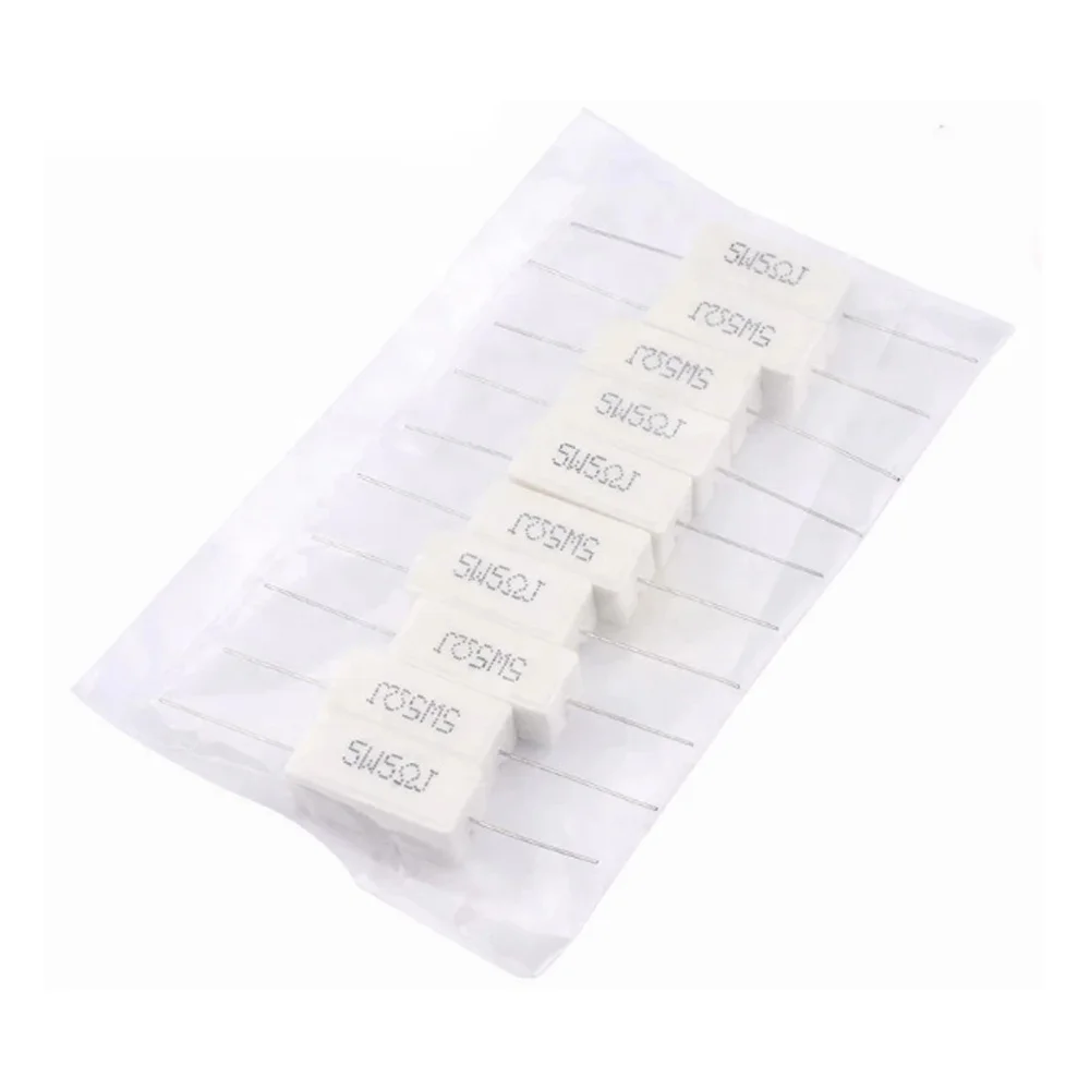 10pcs 5W 5% Cement Resistor Power Resistance 0.1 ~ 10K 0.1R 0.5R 1R 10R 100R 0.22 0.33 0.5 1 2 5 8 10 15 20 25 30 100 1K 10K ohm