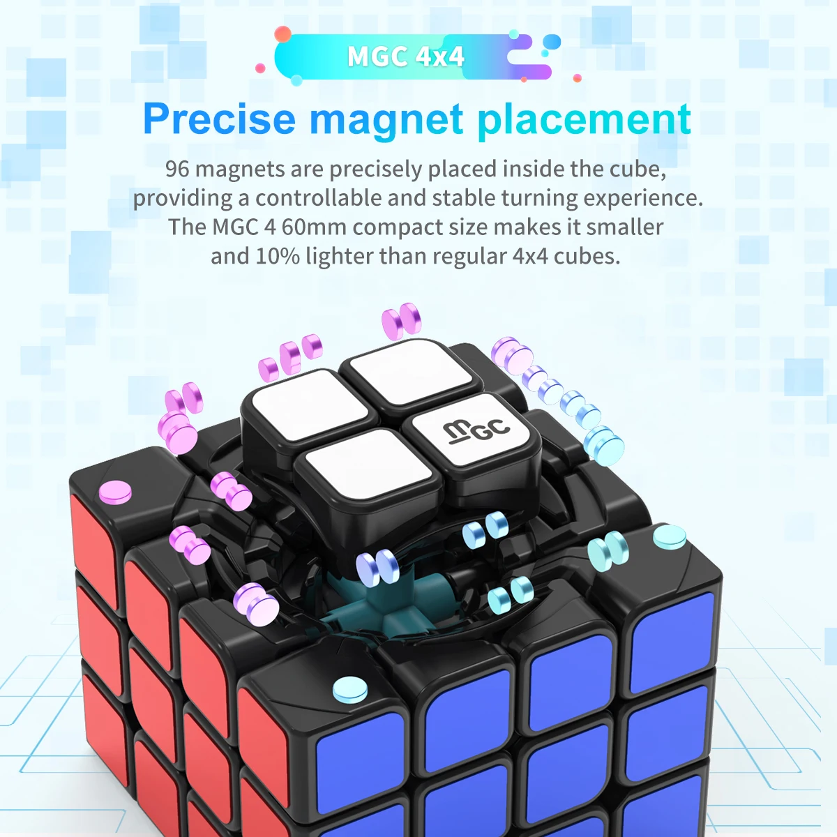 YJ  Yongjun MGC 4x4 Cube Educational Toys Speed Magnetic Magic Cube For Competitions
