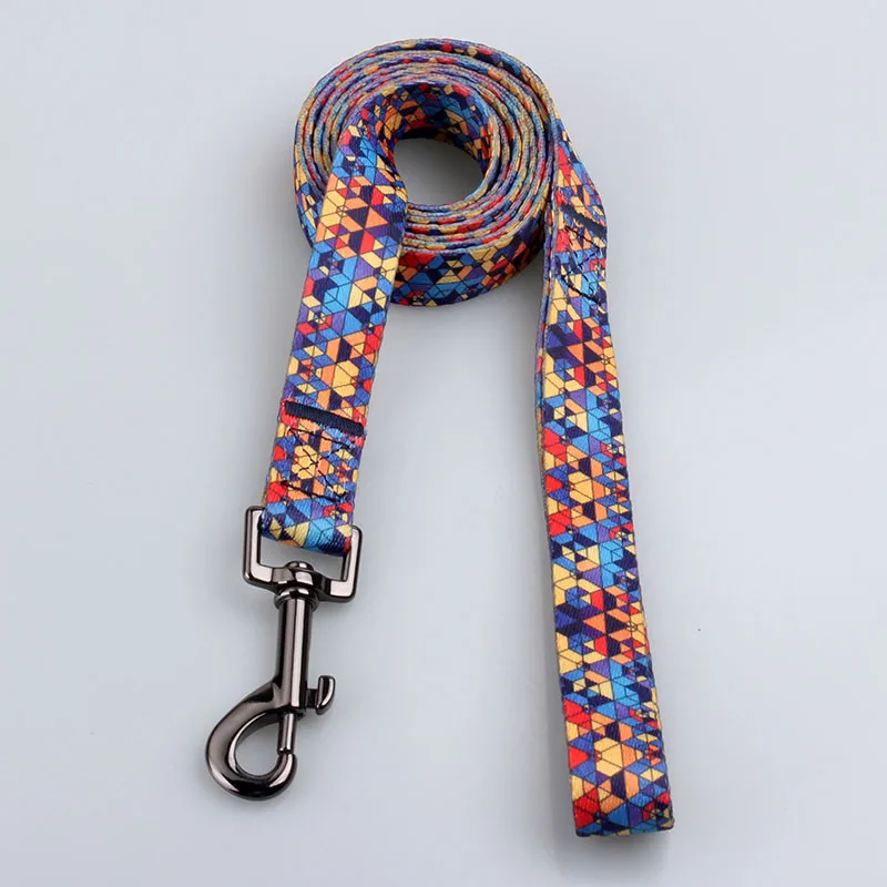 Free design custom print private label popular durable colored fancy leash for dogs