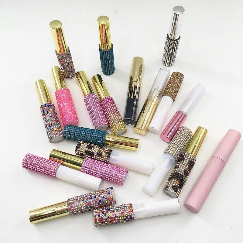 Organic Empty 10Ml Bottle Container Package Pink Gold Pencil Eye Mink Lashes Eyelash Extention Glue