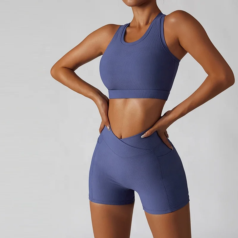 Custom Logo High Intensity Shockproof Recycled Gathering Professional Training Sports Tight Running Fitness Yoga Set