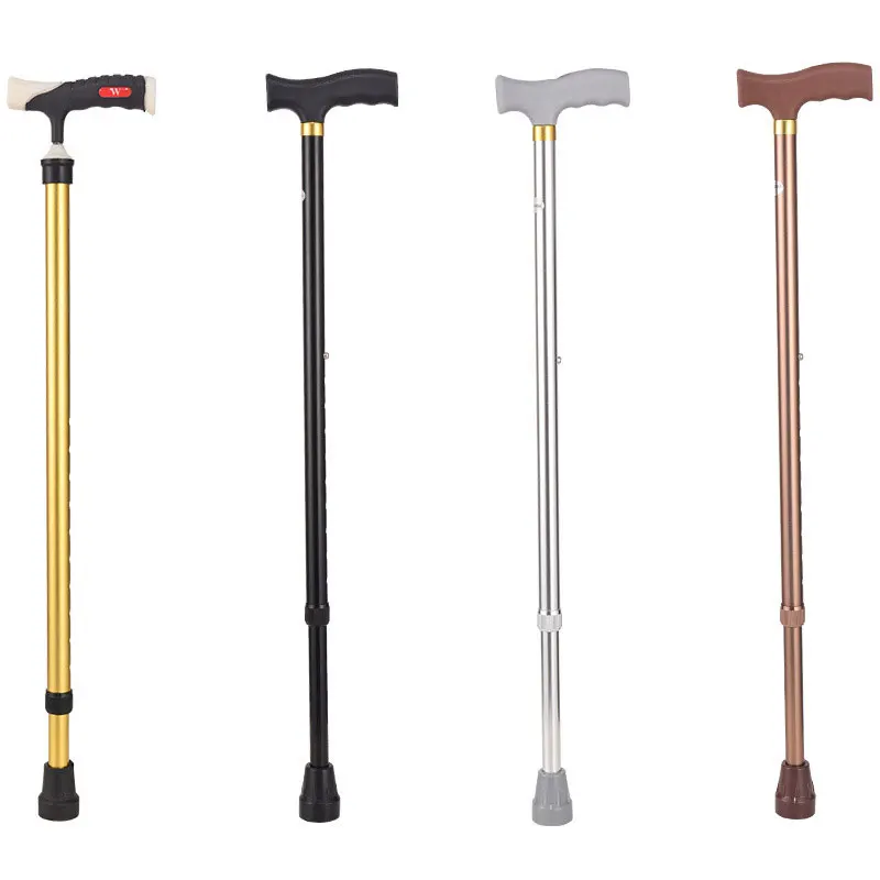Aluminum Alloy Telescopic Outdoor Hiking Stick Adjustable Length Walking Stick For Elderly People Walking  Cane