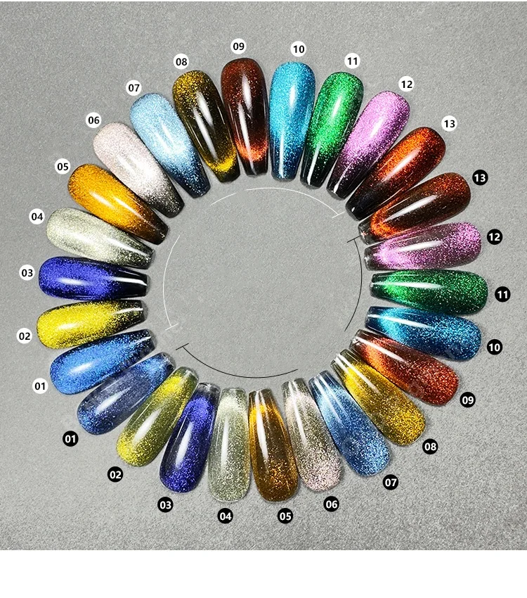 Фабрика OEM 13 видов цветов 3D магнитный порошок для ногтей оптом частная этикетка пользовательский ноготь кошачий глаз дизайна