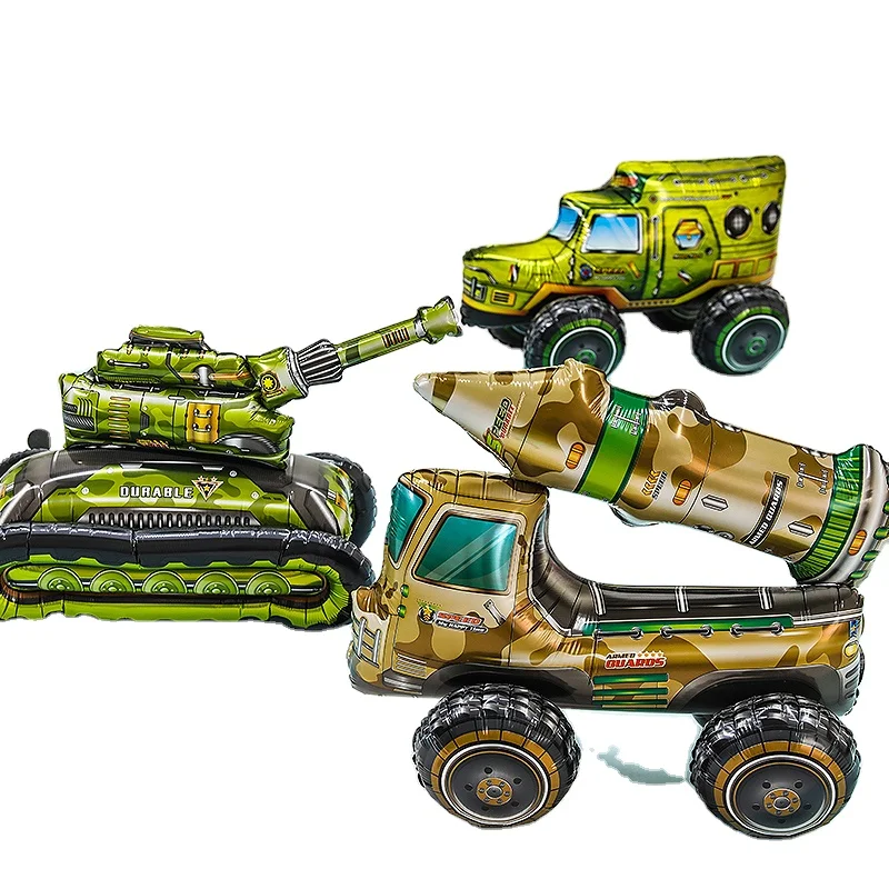 3D Balloons Supplies New Transportation Truck Tank Car Foil Balloon Party Decoration Vehicle Kids Toys Steamship Helium Balloons