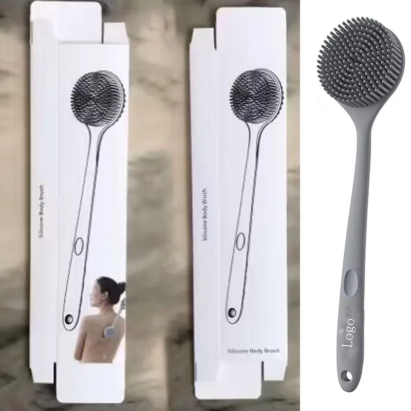 Silicone Bath Brush Body Back Scrubber for Shower Lengthen Bath Body Brush with Long Handle Exfoliating Massage Back Scrubber